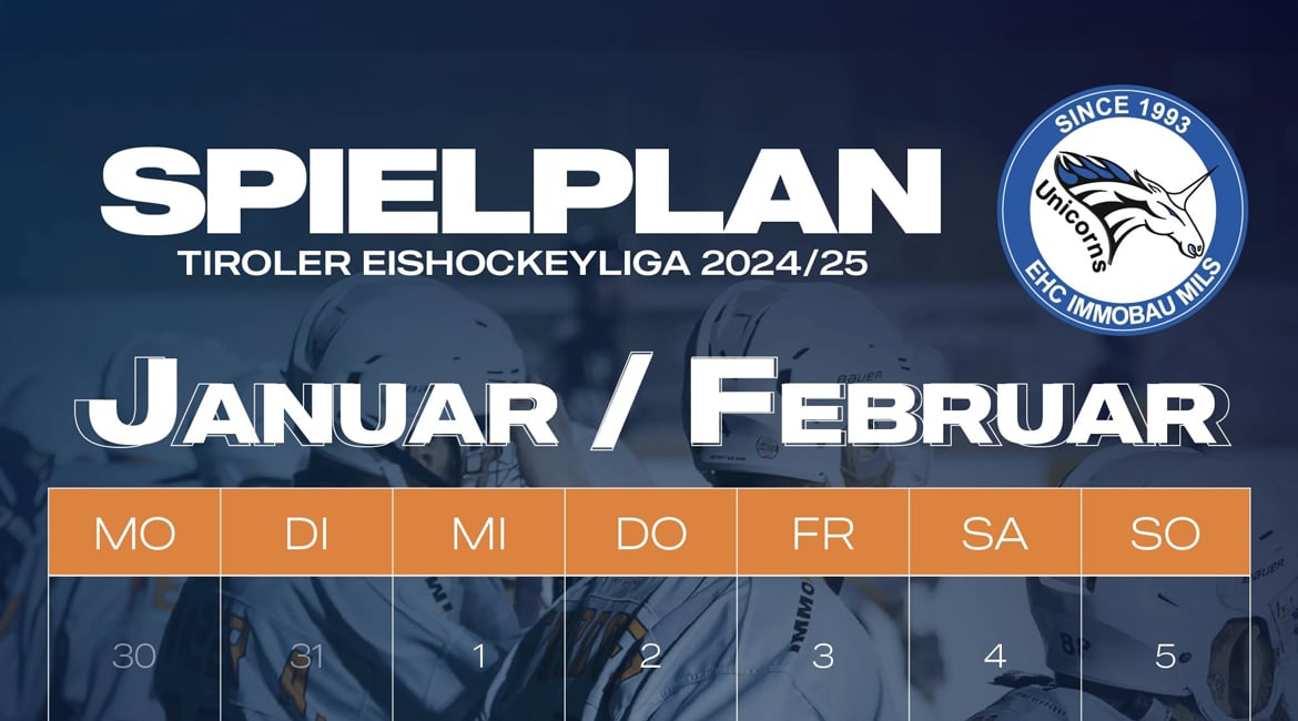 Der Spielplan für die Obere Gruppe der Tiroler Eishockey Liga ist da! 🦄